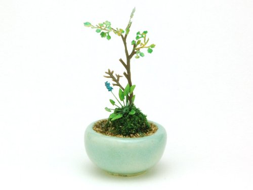 PLATZ Bonn05 The Bonsai Marubachi Planting Light Blue 1/12 Scale Finished Model- Japan Figure Store - #1 Bring To You The Best Japanese Goods