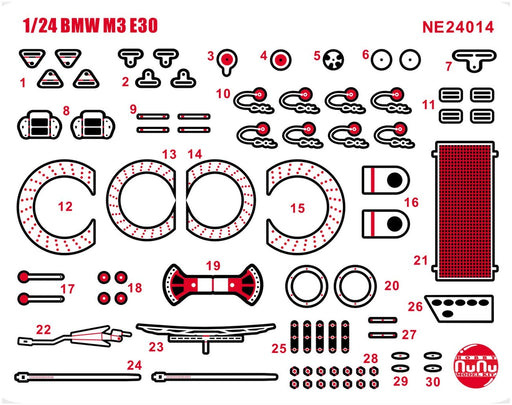 PLATZ Ne24014 Nunu Bmw M3 E30 Detail Up Parts 1/24 Scale Kit- Japan Figure Store - #1 Bring To You The Best Japanese Goods