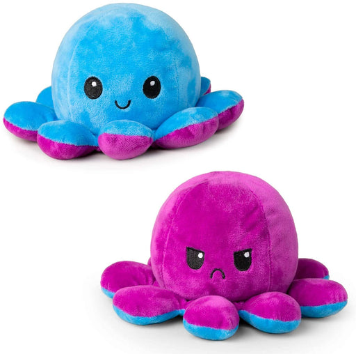 Seinal Reversible Octopus Angry Face And Laughing Face (Blue Purple) Stuffed Animal From Japan- Japan Figure Store - #1 Bring To You The Best Japanese Goods