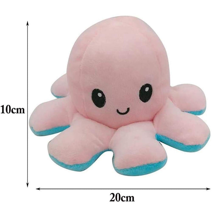 Seinal Reversible Octopus Angry Face And Laughing Face (Grey White) Plush Toy Made In Japan- Japan Figure Store - #1 Bring To You The Best Japanese Goods