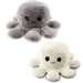 Seinal Reversible Octopus Angry Face And Laughing Face (Grey White) Plush Toy Made In Japan- Japan Figure Store - #1 Bring To You The Best Japanese Goods