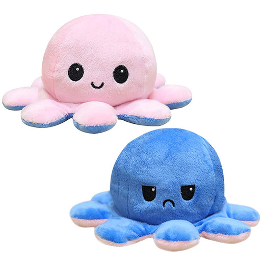 Seinal Reversible Octopus Angry Face And Laughing Face (Pink Koi Blue) Japanese Stuffed Octopus- Japan Figure Store - #1 Bring To You The Best Japanese Goods