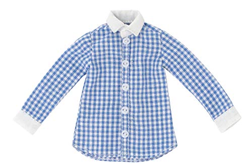 Pnxs Gingham Check Shirt For Pureneemo Saxe X White (For Dolls)- Japan Figure Store - #1 Bring To You The Best Japanese Goods