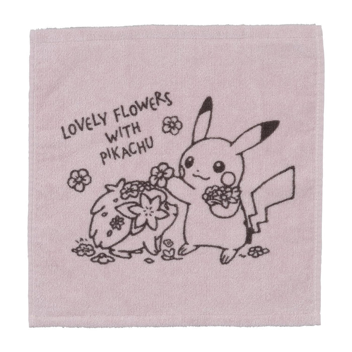 Pokemon Center Original Hand Towel Lovely Flowers With Pikachu Pink- Japan Figure Store - #1 Bring To You The Best Japanese Goods