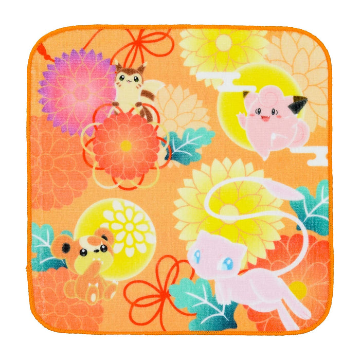 POKEMON CENTER ORIGINAL - Hand Towel 4 Seasons Series Mew With Chrysanthemum- Japan Figure Store - #1 Bring To You The Best Japanese Goods