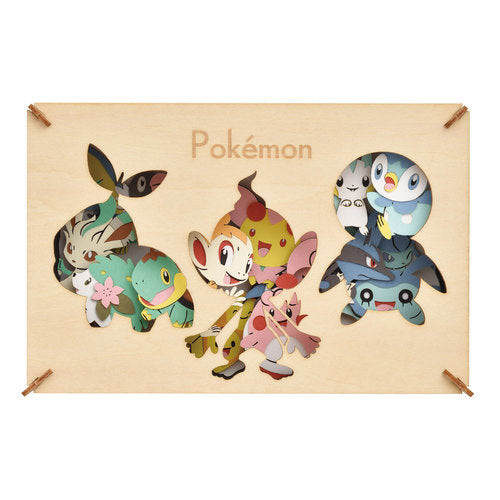 Pokemon Center Original Paper Theater Wood Style Sinnoh Pokemon Japan Figure 4970381511265