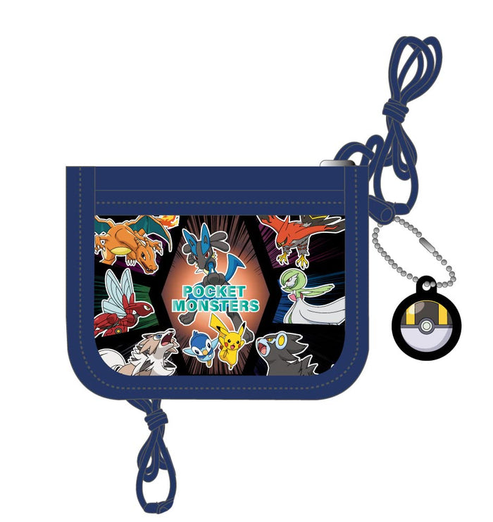Pokemon Center Original Wallet With Neck Band Navy Blue- Japan Figure Store - #1 Bring To You The Best Japanese Goods