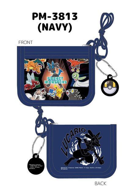 Pokemon Center Original Wallet With Neck Band Navy Blue- Japan Figure Store - #1 Bring To You The Best Japanese Goods