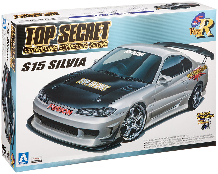 Qingdao Bunka Kyozai 1/24 S Package Ver.R No.95 Top Secret Nissan S15 Silvia Plastic Model- Japan Figure Store - #1 Bring To You The Best Japanese Goods