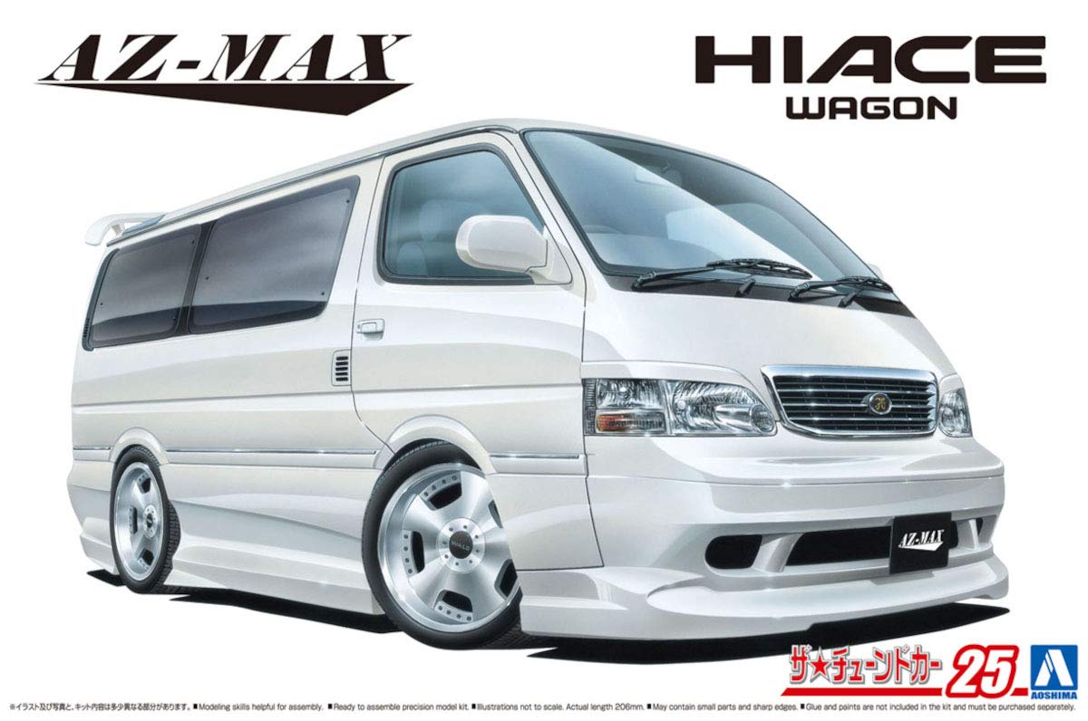 AOSHIMA The Tuned Car 1/24 Az-Max Kzh100 Hiace Wagon '99 Toyota Plastic Model- Japan Figure Store - #1 Bring To You The Best Japanese Goods
