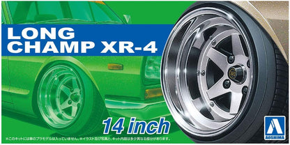 AOSHIMA Tuned Parts 1/24 Long Champ Xr-4 14Inch Tire & Wheel Set- Japan Figure Store - #1 Bring To You The Best Japanese Goods