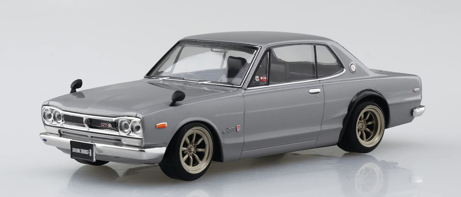 AOSHIMA The Snap Kit 1/32 Nissan Skyline 2000Gt-R Custom Wheel Silver Plastic Model- Japan Figure Store - #1 Bring To You The Best Japanese Goods