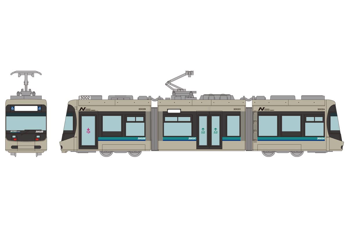 TOMYTEC - Nagasaki Electric Tramway Type 3000 No.3002 - N Scale- Japan Figure Store - #1 Bring To You The Best Japanese Goods