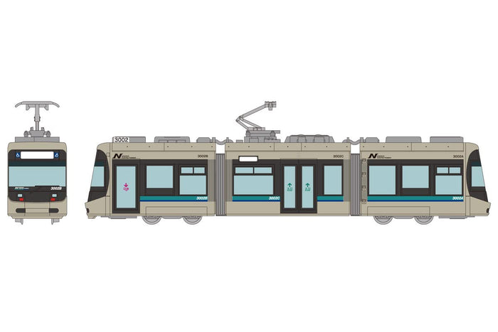 TOMYTEC - Nagasaki Electric Tramway Type 3000 No.3002 - N Scale- Japan Figure Store - #1 Bring To You The Best Japanese Goods