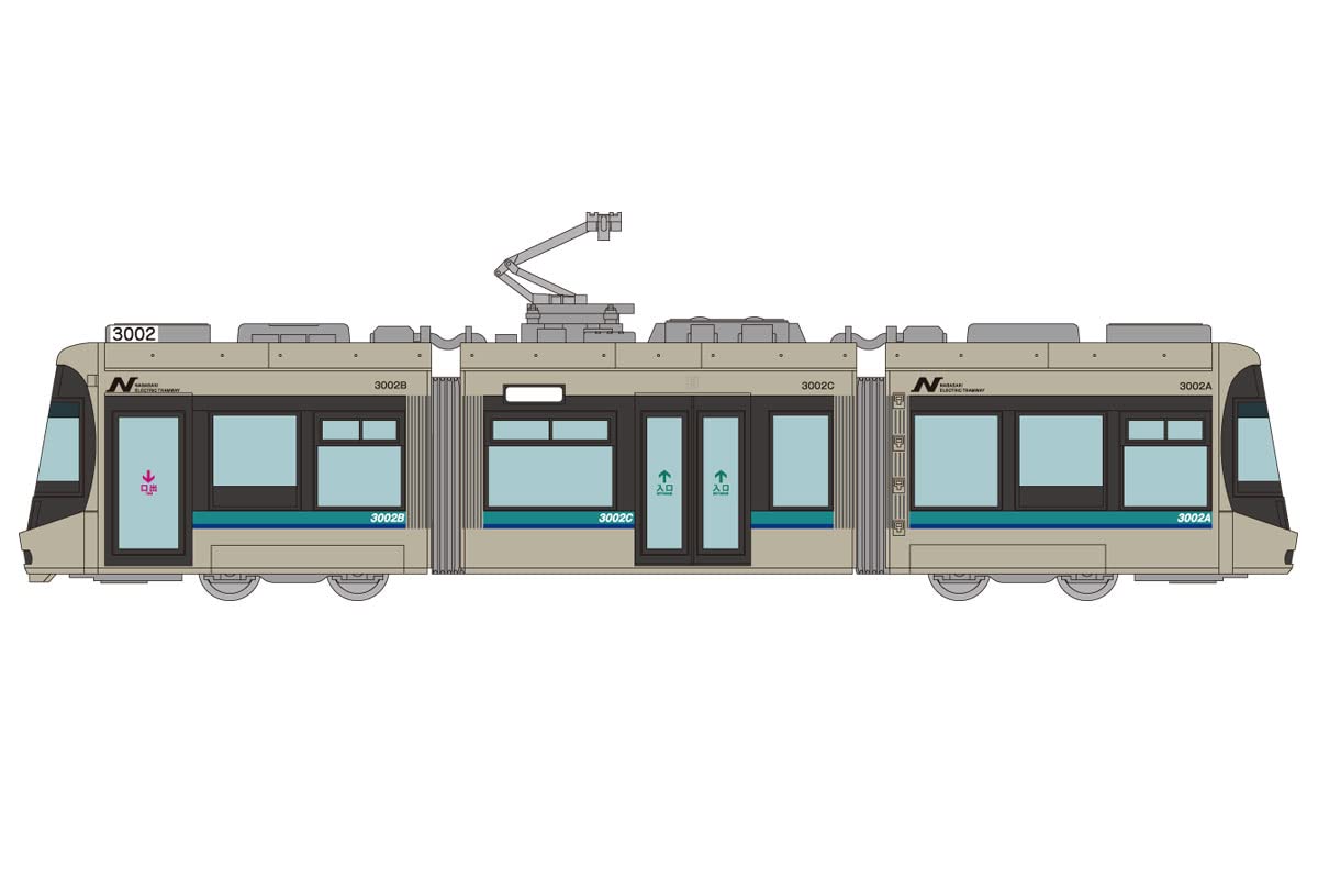 TOMYTEC - Nagasaki Electric Tramway Type 3000 No.3002 - N Scale- Japan Figure Store - #1 Bring To You The Best Japanese Goods