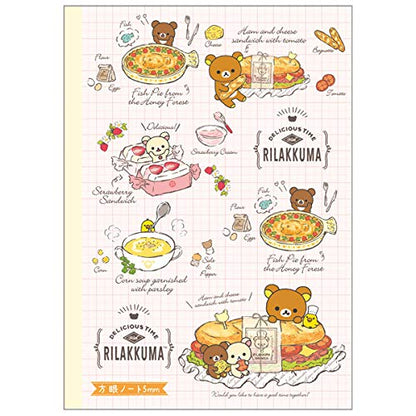 San-X Rilakkuma Delicious Time Graph Notebook 5mm Grid - NY26901- Japan Figure Store - #1 Bring To You The Best Japanese Goods