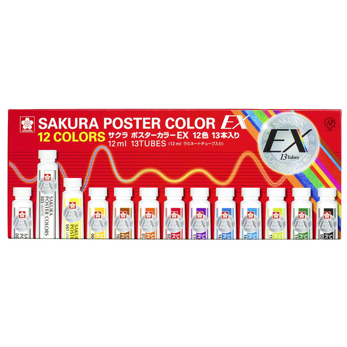Sakura Crepas Paint Poster Color Ex 12 Colors 13 Pieces Japan (2 White) Pew13- Japan Figure Store - #1 Bring To You The Best Japanese Goods