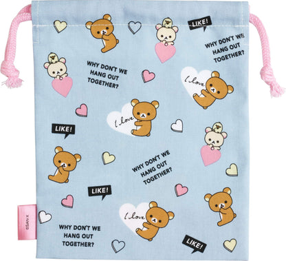 San-X Rilakkuma Drawstring Cup Cu82201 - Lightweight Bottle Storage- Japan Figure Store - #1 Bring To You The Best Japanese Goods
