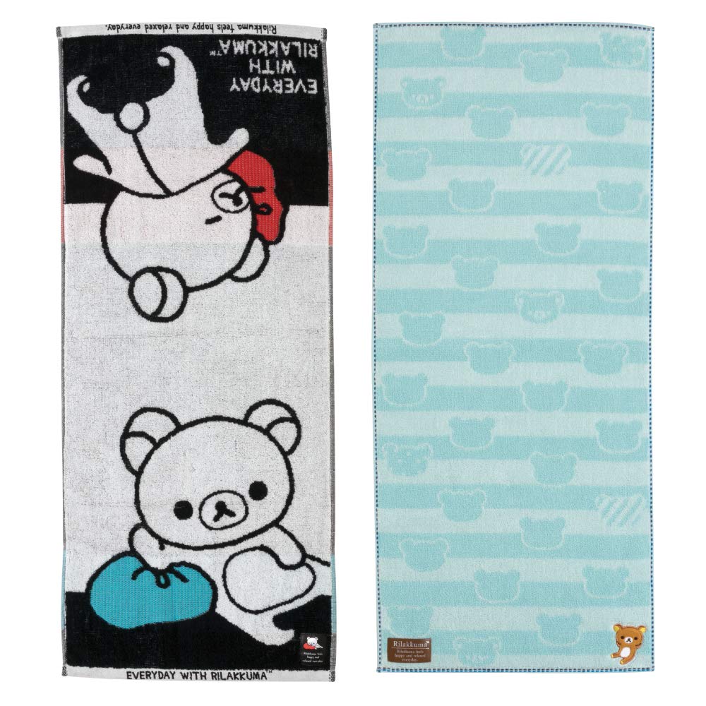 San-X Rilakkuma Blue Face Towel Soft Absorbent Compact Size - CM17301- Japan Figure Store - #1 Bring To You The Best Japanese Goods