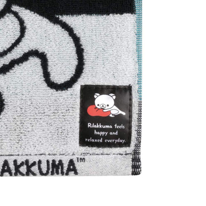 San-X Black Mini Towel Rilakkuma Design Size Cm16801- Japan Figure Store - #1 Bring To You The Best Japanese Goods