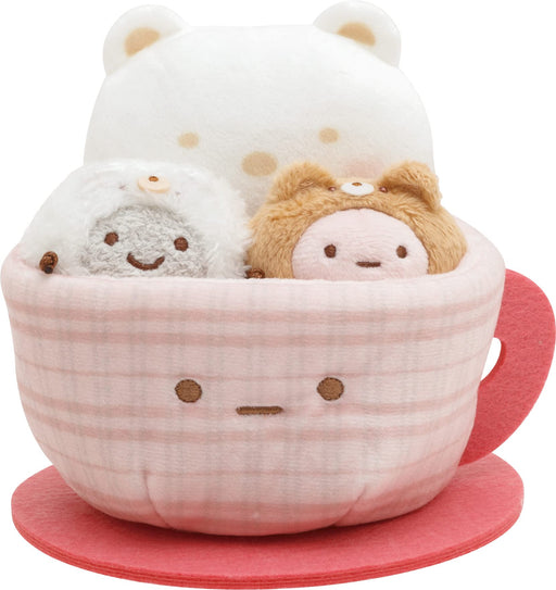 San-X Sumikkogurashi Home Bear Cafe Sheen Plush Toy with Cup and Saucer Mf87801- Japan Figure Store - #1 Bring To You The Best Japanese Goods