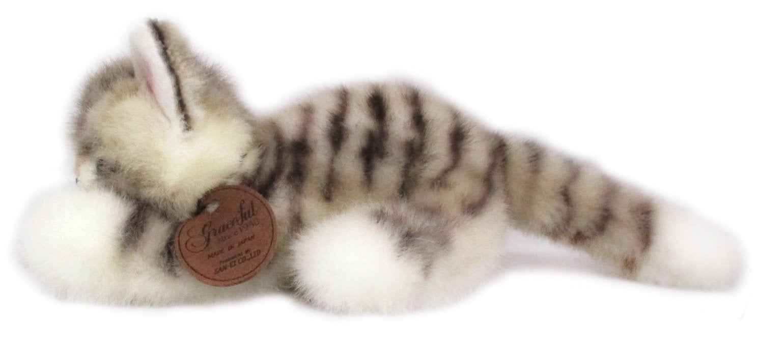 Sanei Boeki Gray Kitten Miya Crawling Plush W12xD18xH9cm- Japan Figure Store - #1 Bring To You The Best Japanese Goods