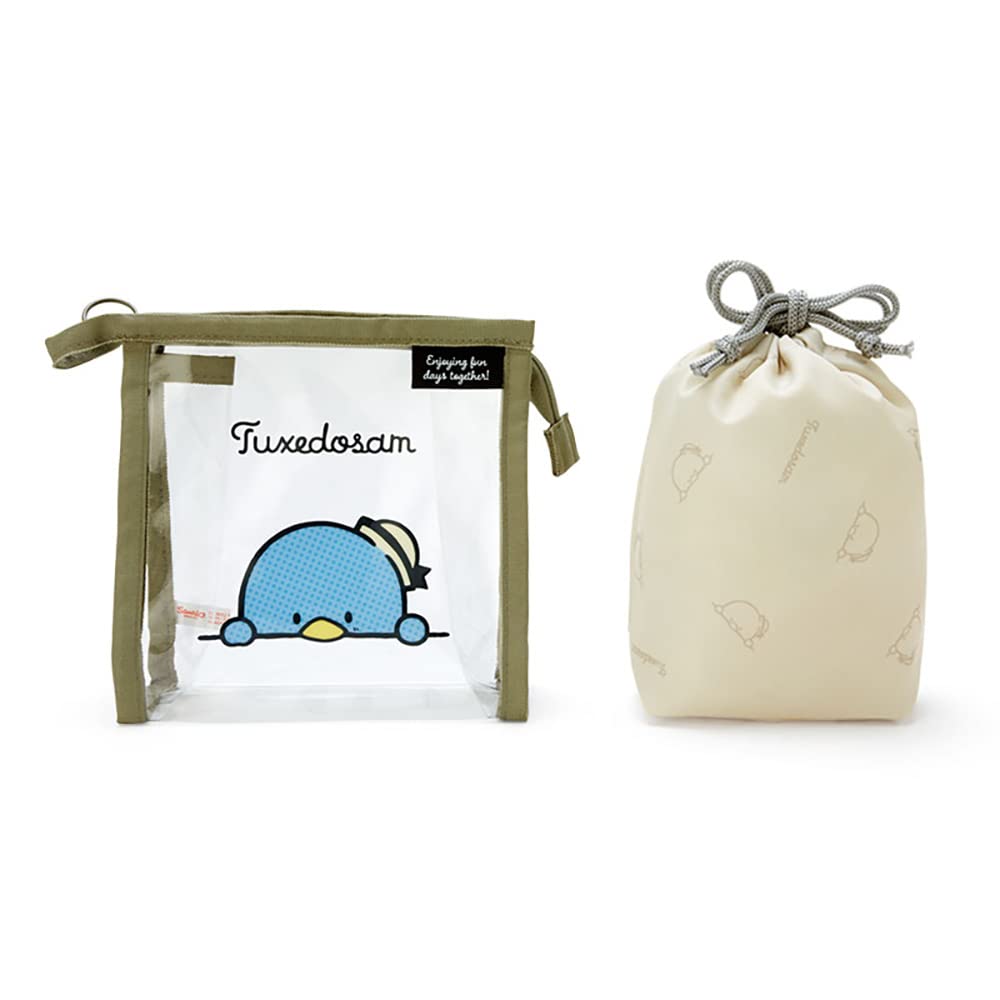 Sanrio 340634 Clear Pouch With Tuxedosam Drawstring Simple Design - Tuxedosam Drawstring Clear Pouch- Japan Figure Store - #1 Bring To You The Best Japanese Goods