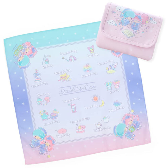 Sanrio Little Twin Stars Handkerchief Pouch Set Japan 764663- Japan Figure Store - #1 Bring To You The Best Japanese Goods
