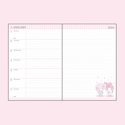 Sanrio My Melody B6 Horizontal Ruled Diary 2024 Japan 703851- Japan Figure Store - #1 Bring To You The Best Japanese Goods