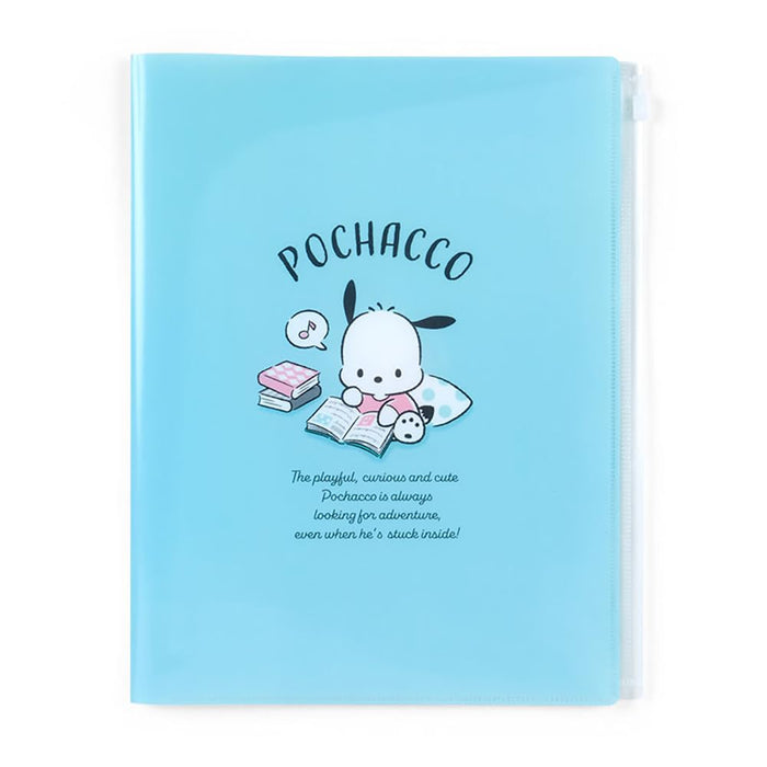 Sanrio Pochacco 6 Pocket Clear File Japan 549801 | Zippered- Japan Figure Store - #1 Bring To You The Best Japanese Goods