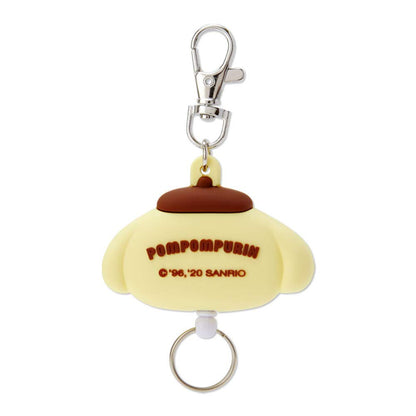 SANRIO Face Shaped Reel Keychain Pom Pom Purin- Japan Figure Store - #1 Bring To You The Best Japanese Goods