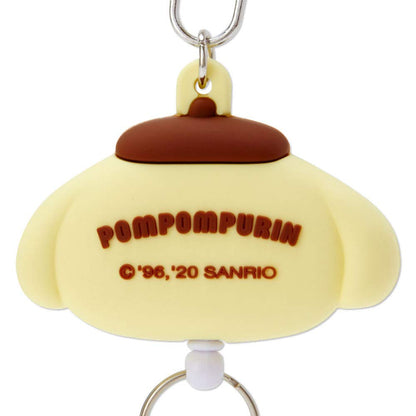 SANRIO Face Shaped Reel Keychain Pom Pom Purin- Japan Figure Store - #1 Bring To You The Best Japanese Goods