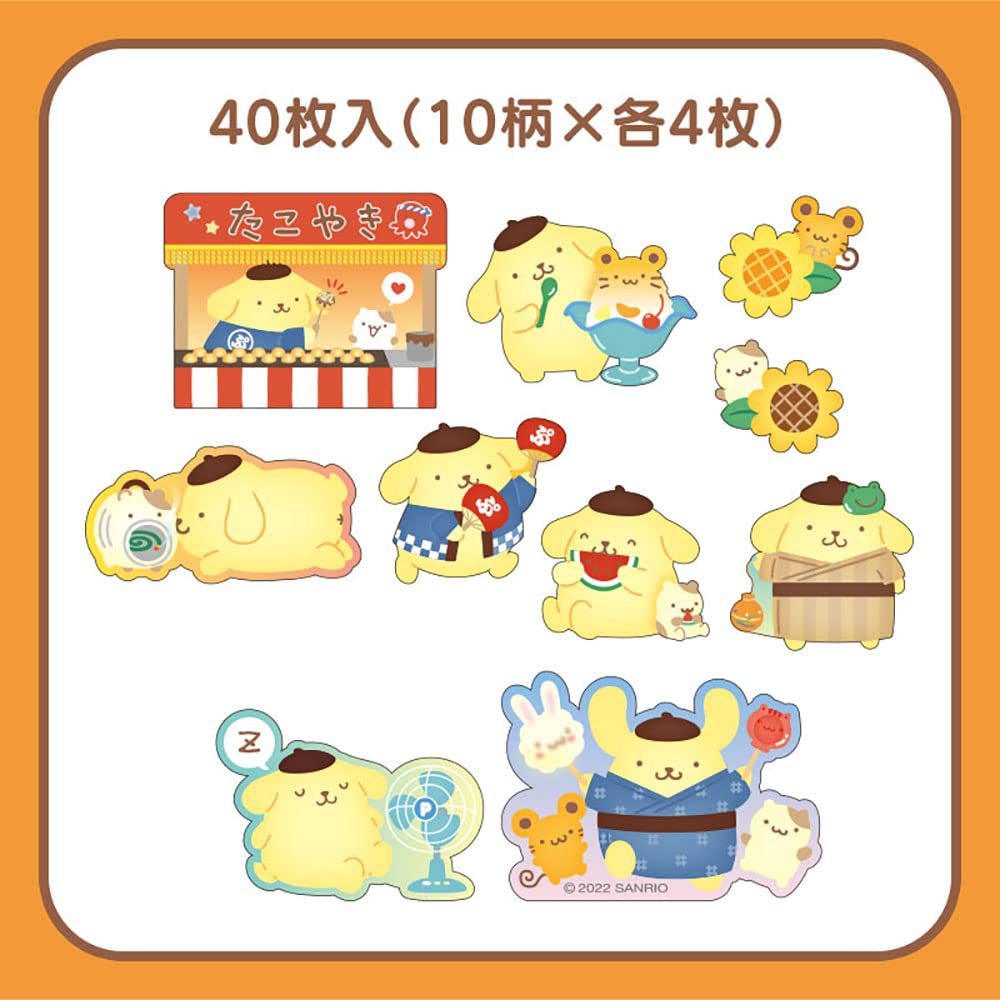SANRIO Summer Sticker Pack Japanese Style Pom Pom Purin- Japan Figure Store - #1 Bring To You The Best Japanese Goods
