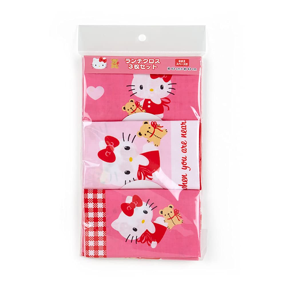 SANRIO Lunch Cloth Set 3 Pcs Hello Kitty Bear- Japan Figure Store - #1 Bring To You The Best Japanese Goods