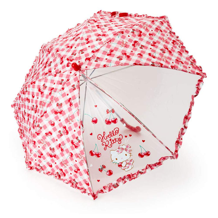 Sanrio Umbrella 55cm Red Hello Kitty 2-Frame Transparent Window 258954- Japan Figure Store - #1 Bring To You The Best Japanese Goods