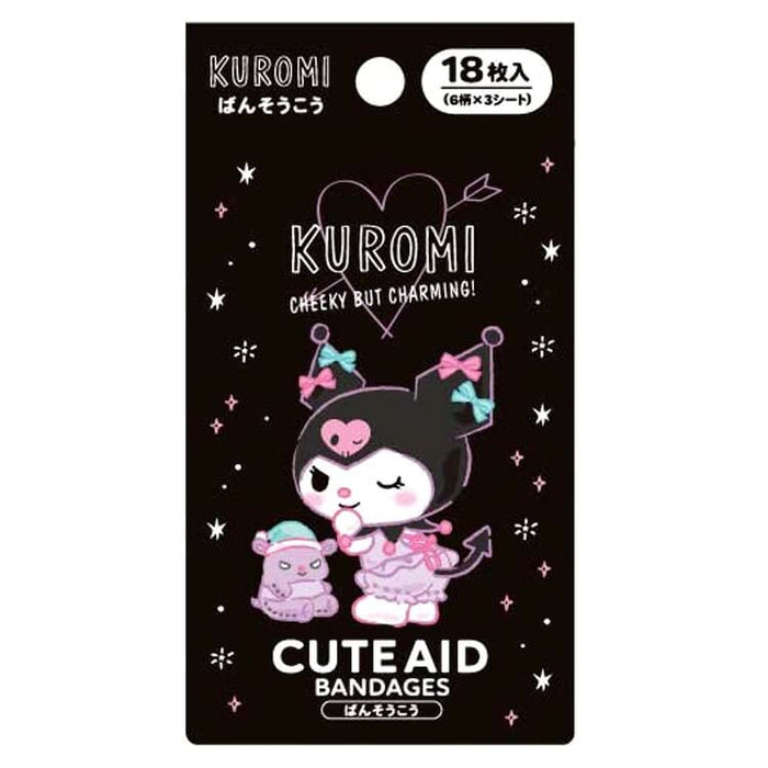 Santan Kuromi Bandage 2 322532 Sanrio Japan Adhesive Plaster 18Pcs Kids Scar Tape- Japan Figure Store - #1 Bring To You The Best Japanese Goods
