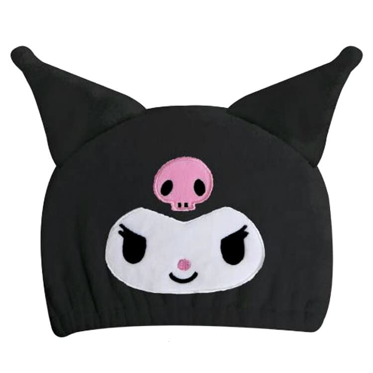 Santan Kuromi Towel Cap 2 | Sanrio Japan | Swimming After Bath For Kids- Japan Figure Store - #1 Bring To You The Best Japanese Goods