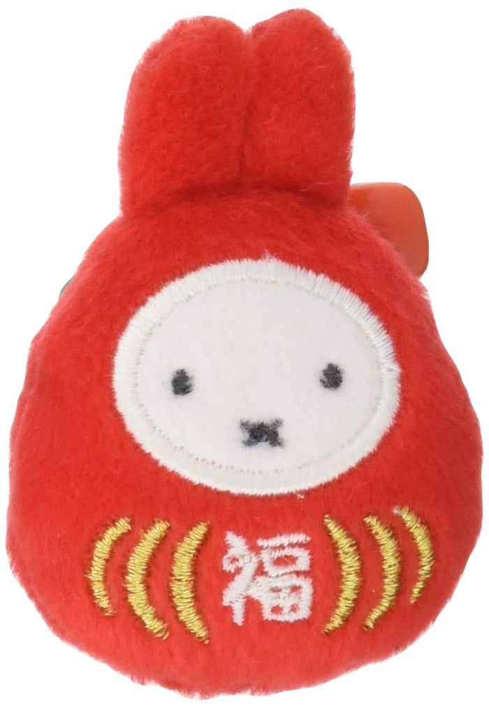 Sekiguchi Dick Bruna Miffy Daruma Mascot Plush Badge 6.3cm Height- Japan Figure Store - #1 Bring To You The Best Japanese Goods