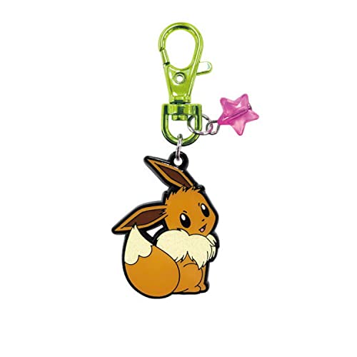 Sk Japan Pokemon Glitter Metal Key Chain Eevee 15023 Brown Small- Japan Figure Store - #1 Bring To You The Best Japanese Goods