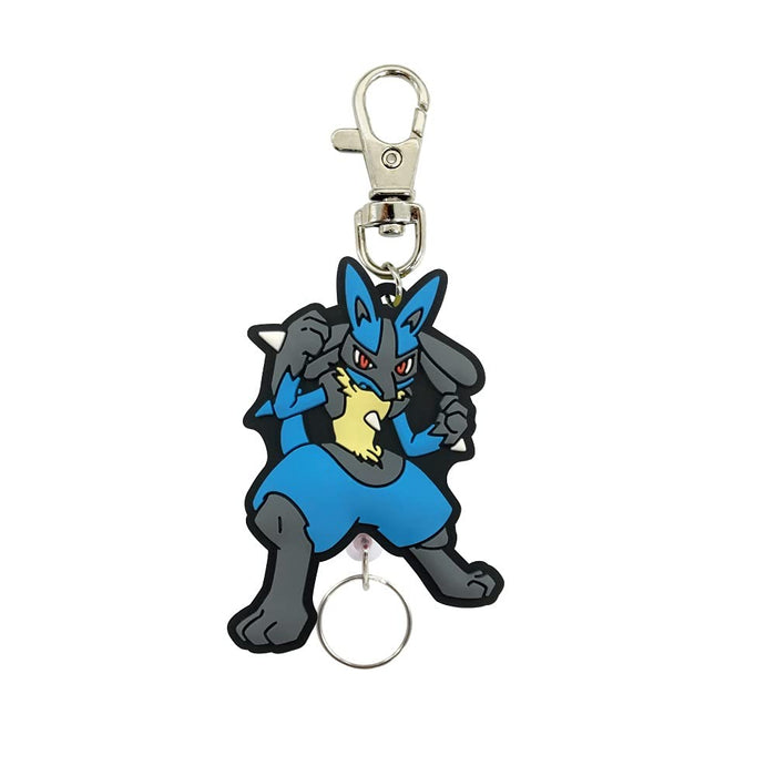 SK JAPAN Pokemon Rubber Reel Keychain Lucario- Japan Figure Store - #1 Bring To You The Best Japanese Goods