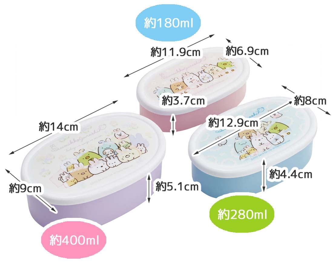 Skater Bento Box Sumikkogurashi Rabbit Rice 860Ml Set Of 3 Sealed Container Storage Container Made In Japan Srs3Sag-A- Japan Figure Store - #1 Bring To You The Best Japanese Goods