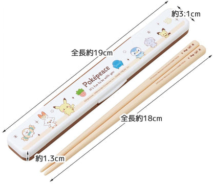 Skater 18cm Pokemon Poke Pieces Antibacterial Chopsticks Box Set Made in Japan ABC3AG-A- Japan Figure Store - #1 Bring To You The Best Japanese Goods