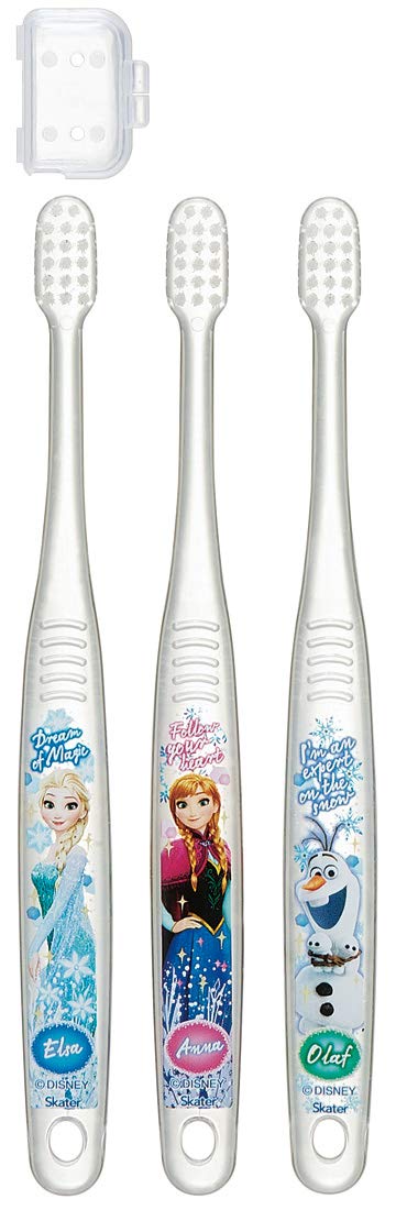 SKATER Clear Soft Toothbrush Set 3 Pcs For Kindergarten Kids Frozen- Japan Figure Store - #1 Bring To You The Best Japanese Goods