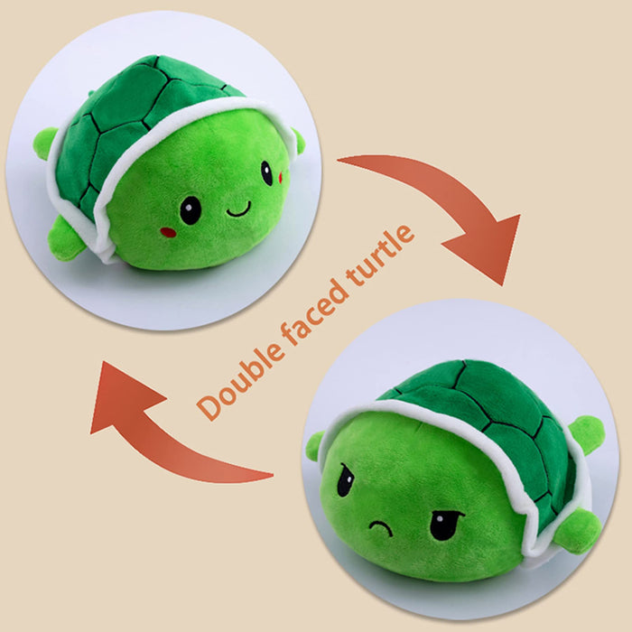 Slinx Plush Toy Angry Face Funny Turtle Green 15cm Japan Reversible Gift- Japan Figure Store - #1 Bring To You The Best Japanese Goods