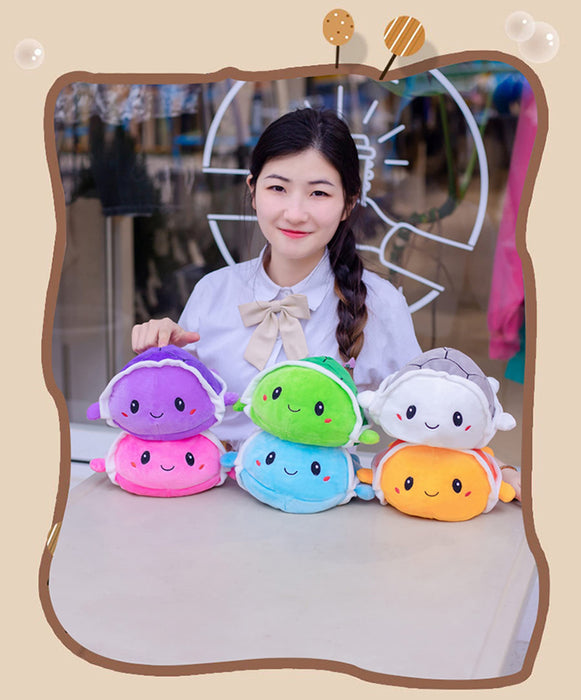 Slinx Plush Toy Angry Face Funny Turtle Green 15cm Japan Reversible Gift- Japan Figure Store - #1 Bring To You The Best Japanese Goods