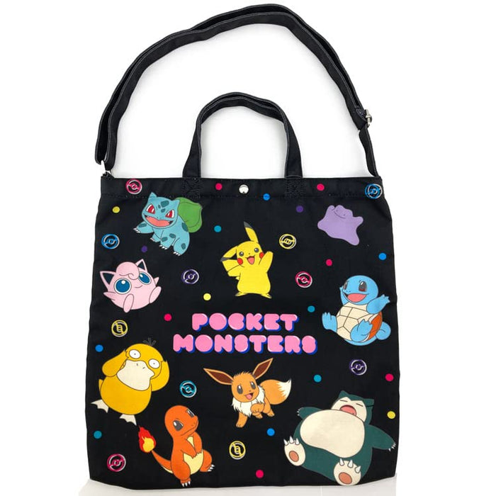 POKEMON CENTER ORIGINAL Pokemon Friends 2Way Black Tote Bag- Japan Figure Store - #1 Bring To You The Best Japanese Goods