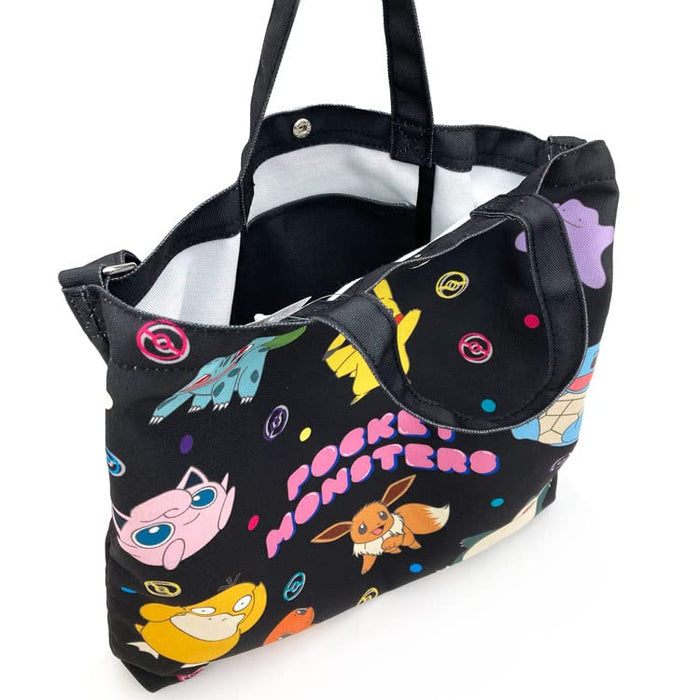 POKEMON CENTER ORIGINAL Pokemon Friends 2Way Black Tote Bag- Japan Figure Store - #1 Bring To You The Best Japanese Goods