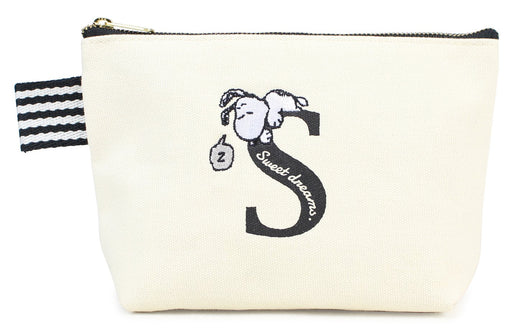 SHOBIDO Snoopy Initial Pouch S- Japan Figure Store - #1 Bring To You The Best Japanese Goods