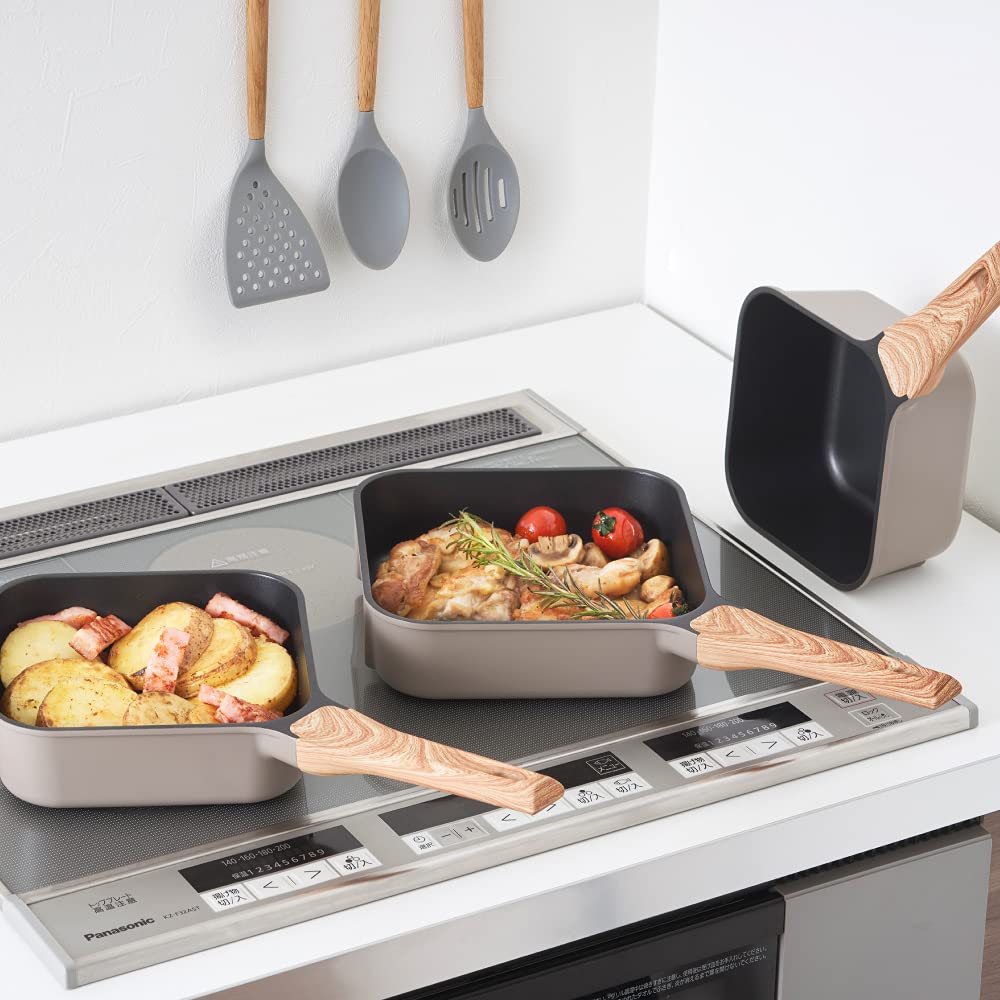 Doshisha Greige Deep Square Frying Pan 16X8Cm - Made In Japan- Japan Figure Store - #1 Bring To You The Best Japanese Goods