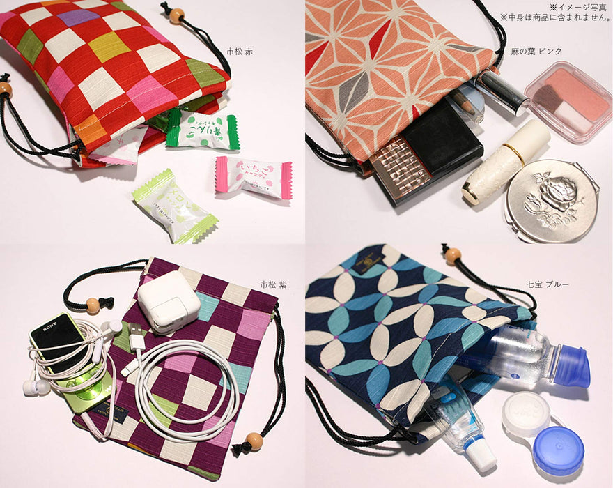 Jhands Japan Kinchaku (S) Checkered Red - Stylish Bag- Japan Figure Store - #1 Bring To You The Best Japanese Goods